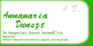 annamaria dunszt business card